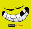 Happy birthday funny card smile eyes Royalty Free Stock Photo