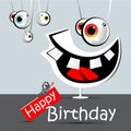 Happy birthday funny card smile and eyes Royalty Free Stock Photo