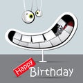 Happy birthday funny card smile gray Royalty Free Stock Photo