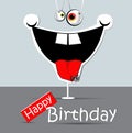 Happy birthday funny card smile spider Royalty Free Stock Photo