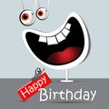 Happy birthday funny card smile white Royalty Free Stock Photo