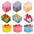 Happy birthday gift box set Royalty Free Stock Photo