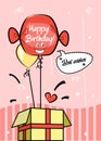 Happy birthday gift greeting card / Best wishes helium balloon balloon Royalty Free Stock Photo