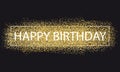 Happy Birthday Golden Glitter Background