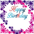 Happy Birthday Gradient Colour Background With Colour Platte Typography Text Art.