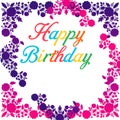 Happy Birthday Gradient Colour Background With Colour Platte Typography Text Art.