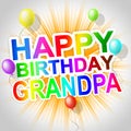Happy Birthday Grandpa Card As Surprise Greeting For Grandad - 3d Illustration