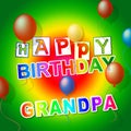 Happy Birthday Grandpa Card As Surprise Greeting For Grandad - 3d Illustration