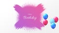 Happy birthday graphics design with spray pink and purple background