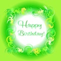 Happy birthday green greeting card