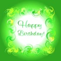 Happy birthday green greeting card