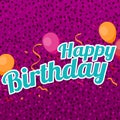 Happy Birthday greeting Card with Balloons, Confetti and Streamers Royalty Free Stock Photo