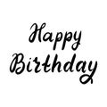 Happy Birthday. Greeting card. Calligraphy, lettering. Hand drawn, design element. Text banner, invitation, postcard. Birthday Royalty Free Stock Photo