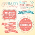 Happy birthday greeting card collection in holiday Royalty Free Stock Photo