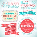 Happy birthday greeting card collection in holiday Royalty Free Stock Photo