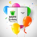 Happy birthday party balloon greeting card Royalty Free Stock Photo