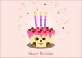 Happy Birthday greeting card design.