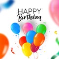 Happy Birthday party balloon and confetti card Royalty Free Stock Photo