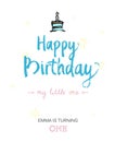 Happy Birthday greeting card design. Typographic poster, invitation or greeting card.