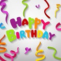 Happy Birthday greeting card flat design