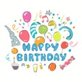 Happy Birthday greeting card vector