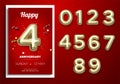 Happy birthday greeting card number setGolden number set of happy greeting card