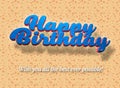 Happy birthday greeting card for a party with wishes. Royalty Free Stock Photo