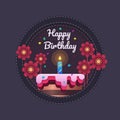 Happy birthday greeting card template design