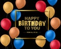 Happy birthday greeting card vector design. Happy birthday text