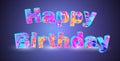 Happy birthday greeting multicolored bright abstract banner