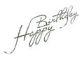 Happy birthday greeting title, vector image