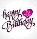 HAPPY BIRTHDAY hand lettering (vector)