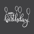 Happy Birthday. Hand lettering typography template. For posters, greeting cards, prints, balloons, party decorations. Royalty Free Stock Photo