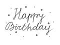 Happy Birthday handwritten text inscription. Modern hand drawing calligraphy. Word illustration black Royalty Free Stock Photo