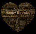 Happy Birthday heart shape word cloud Royalty Free Stock Photo