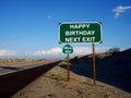 Happy Birthday Highway Exit Sign 25 Years Old Royalty Free Stock Photo