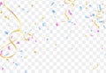 Happy birthday holiday balloons design colorful Party Flags And Ribbons Falling On Background. eps Royalty Free Stock Photo