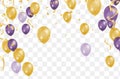 Happy birthday holiday balloons design colorful Party Flags And Ribbons Falling On Background. eps Royalty Free Stock Photo