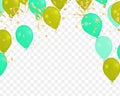 Happy birthday holiday balloons design colorful Party Flags And Ribbons Falling On Background. eps Royalty Free Stock Photo