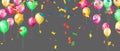 happy birthday horizontal illustration Celebrate with balloons with confetti for festive decorations vector illustration Royalty Free Stock Photo