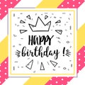 Birthday card with a crown