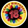Happy Birthday Icon - Happy 18th Royalty Free Stock Photo