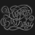 Happy birthday inscription. Greeting card with calligraphy. Hand drawn design. Royalty Free Stock Photo