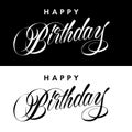 Happy birthday inscription with halftone effect. Inscription isolated on white background. Royalty Free Stock Photo