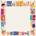 Happy Birthday kids decorative border Royalty Free Stock Photo