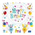 Happy Birthday kids greeting card Royalty Free Stock Photo