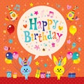 Happy Birthday kids greeting card Royalty Free Stock Photo