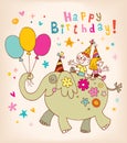 Happy Birthday kids greeting card Royalty Free Stock Photo