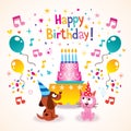 Happy Birthday kids greeting card Royalty Free Stock Photo