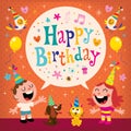 Happy Birthday kids greeting card Royalty Free Stock Photo